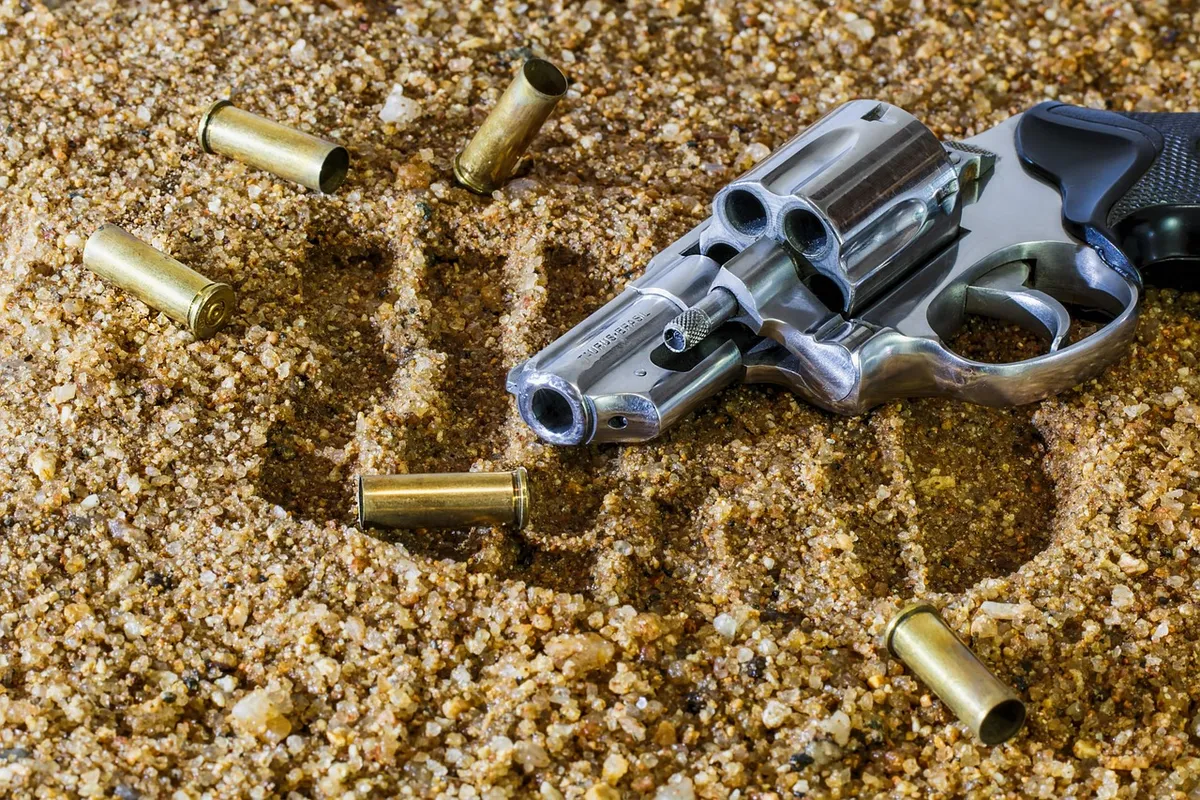 firearm, revolver, bullet, gun, weapon, handgun, crime, danger, shot, shoot, crime scene, shooting, security, criminal, murder, dangerous, defense, brown securi
