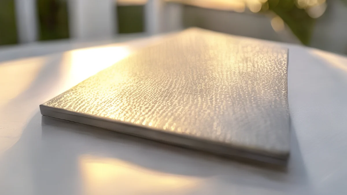 Panel de aluminio utilizado en construcción y diseño, ligero y duradero.