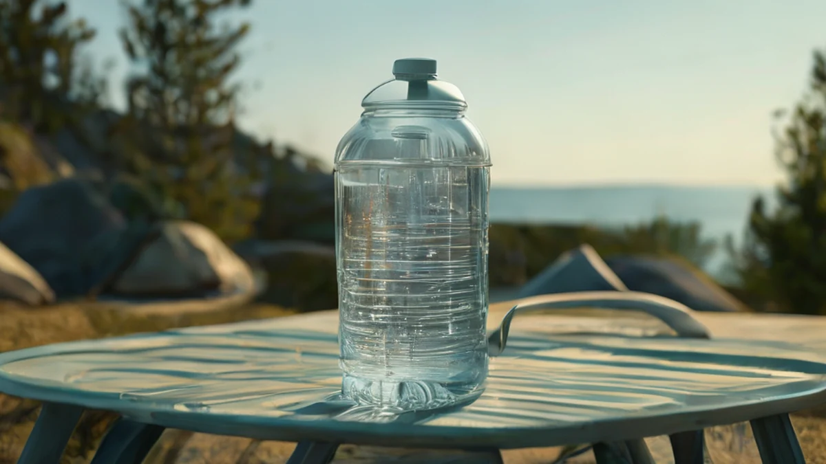 Für Outdoor-Aktivitäten verwendbarer tragbarer Wasserschlauch.